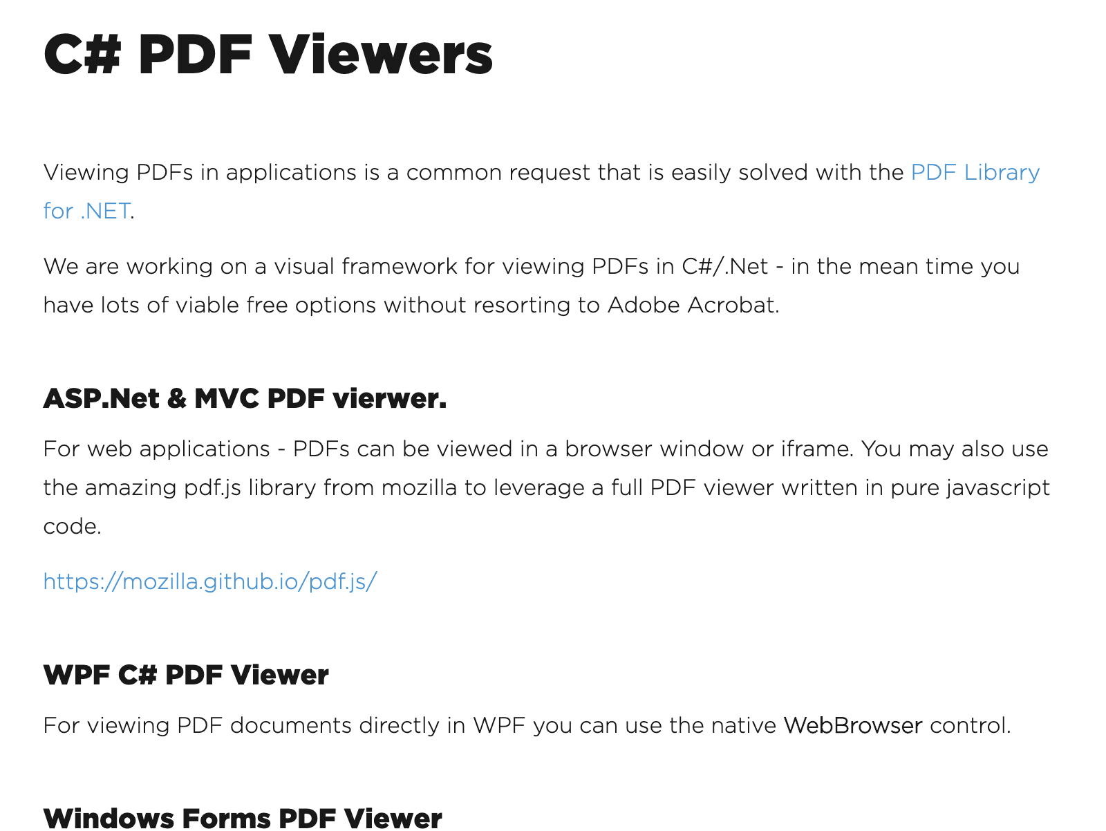 C# PDF Viewer Windows 11 download