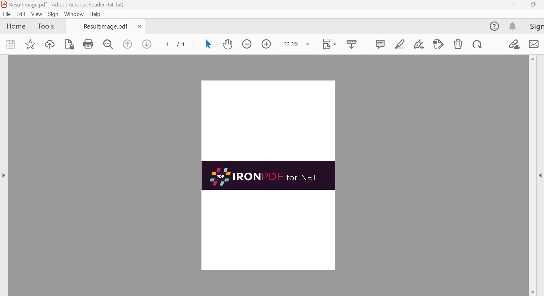 How to Add Images to PDF in VB .NET, Figure 3: Generate a PDF file from a PNG image