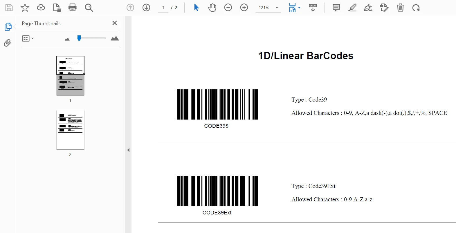 How to Crop PDF File in C#, Figure 1: A sample PDF barcode file