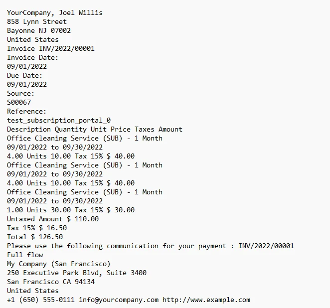 How to Extract Invoice Data From PDF in Python: Figure 3 - The text from the invoice output to the console.