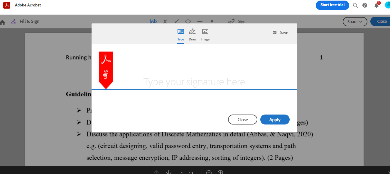 Adobe Reader Online - Add Digital Signature