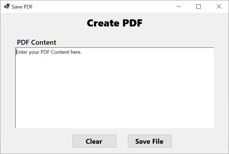 How to Save PDF File in C# (Beginner Tutorial), Figure 7: Running Windows Forms project