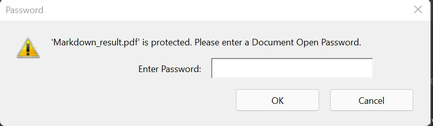 How to Unsecure a PDF (Beginner Tutorial), Figure 1: Password Dialog