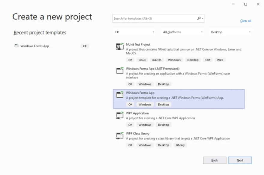 How to Build a .NET PDF editor application using IronPDF, Figure 2: Create a new project