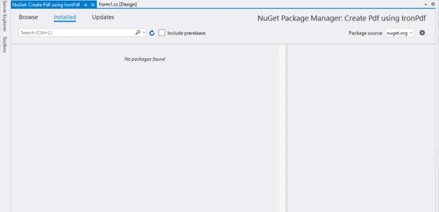 How to Build a .NET PDF editor application using IronPDF, Figure 6: NuGet Package Manager