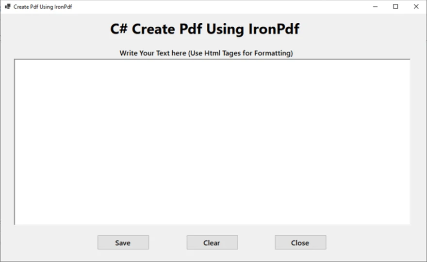How to Build a .NET PDF editor application using IronPDF, Figure 9: Form Design