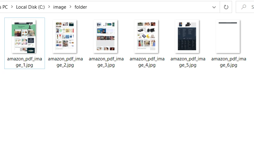 How to Convert PDF to JPG in .NET, Figure 3: Extracted images from an Amazon website