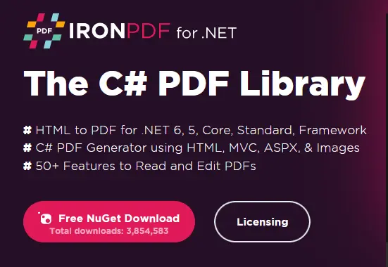 Product Comparisons with IronPDF, Figure 7: iText Download Screen
