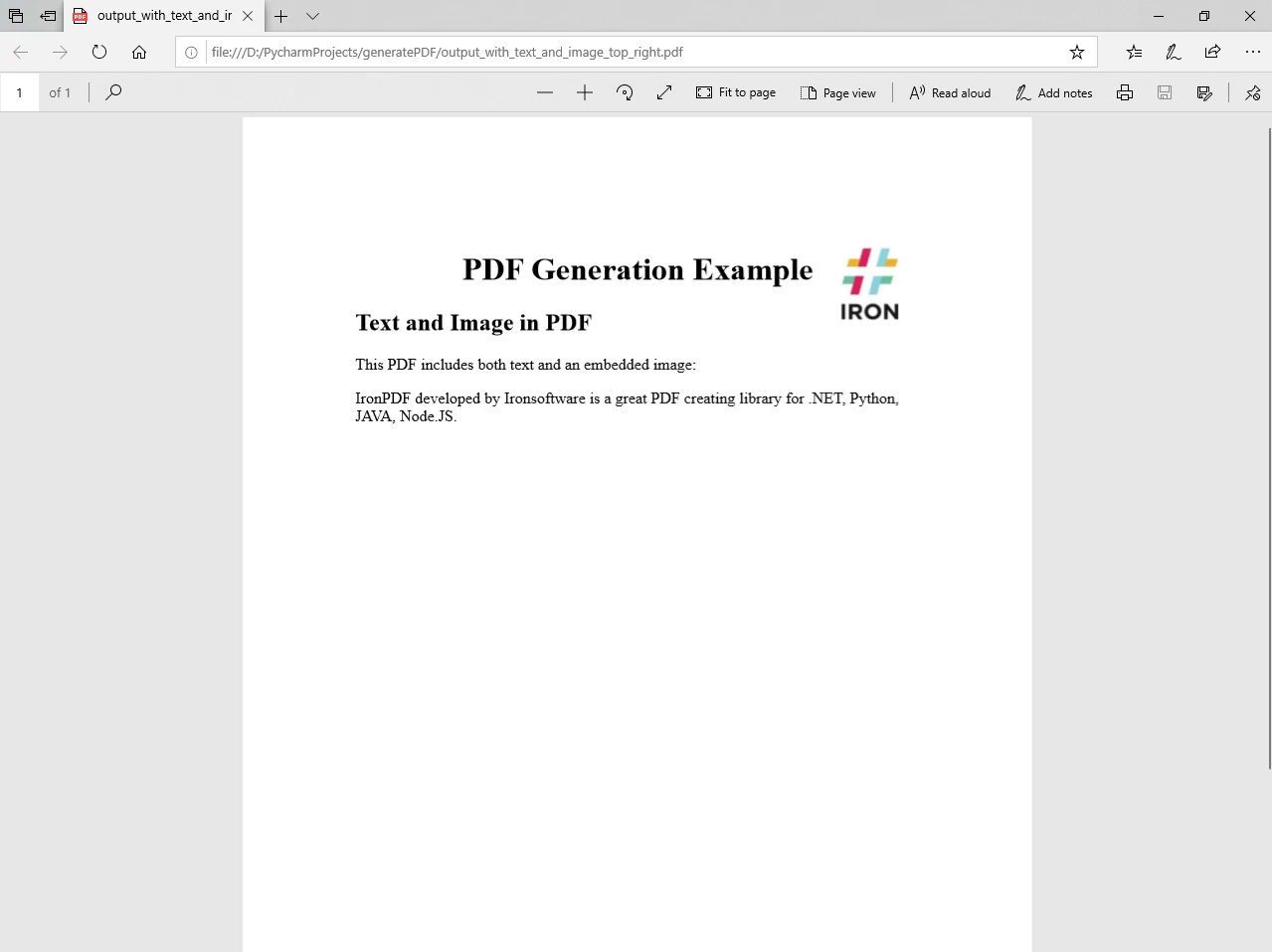 How to Create PDF Files with Text and Images in Python: Figure 4 - OUTPUT: output_with_text_and_image_top_right.pdf