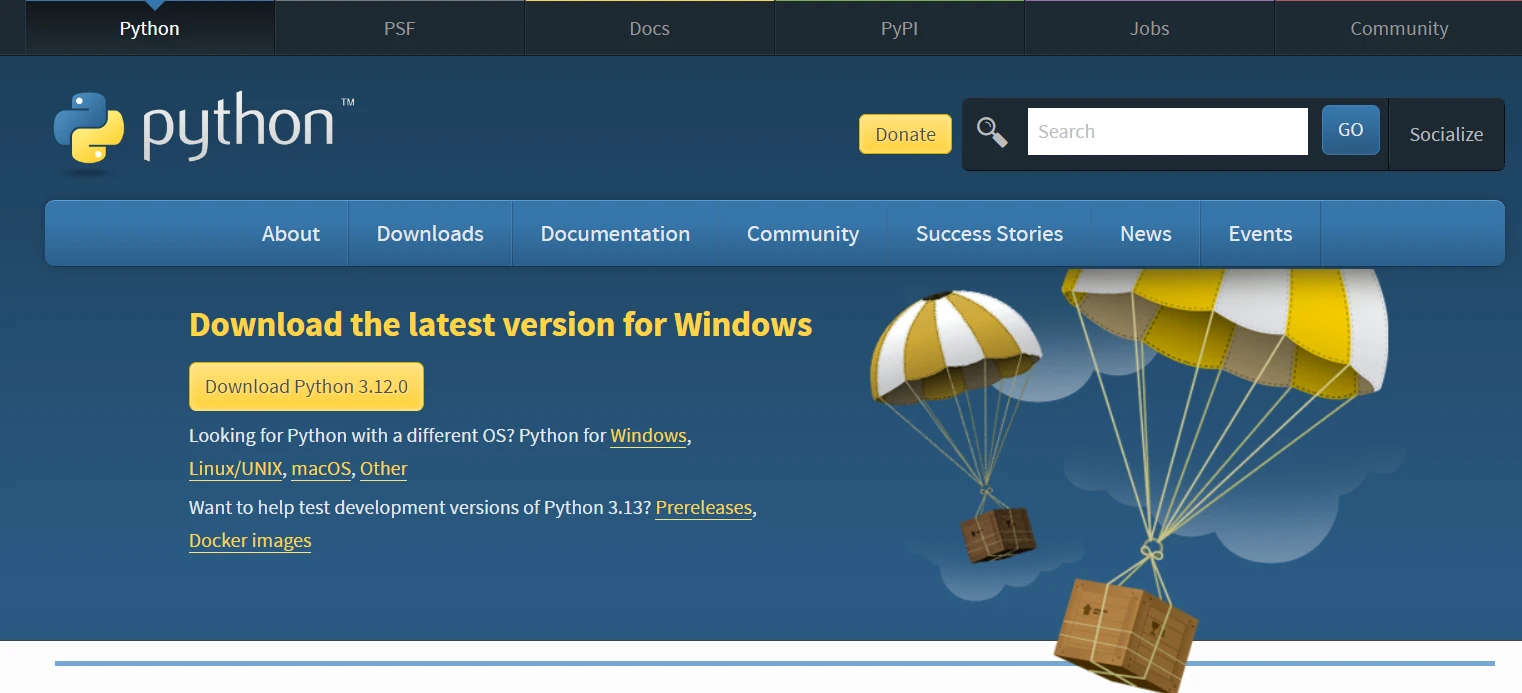 Python Find in List (How It Works For Developers): Figure 1 - Python Install for Windows webpage