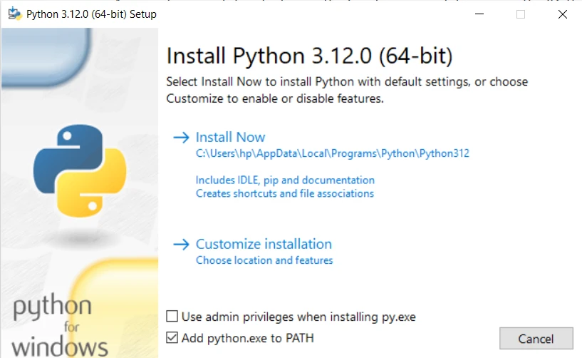 Python Find in List (How It Works For Developers): Figure 2 - Adding Python to PATH during the install