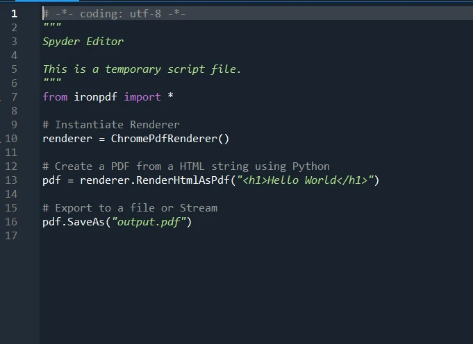 Spyder Python (How It Works For Developers): Figure 4 - Script