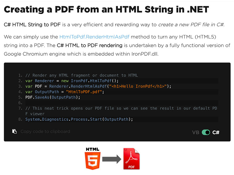 C# HTML to PDF 2022.11.10347