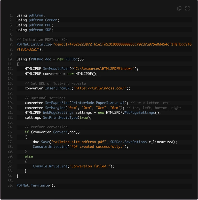 Apryse Code Sample