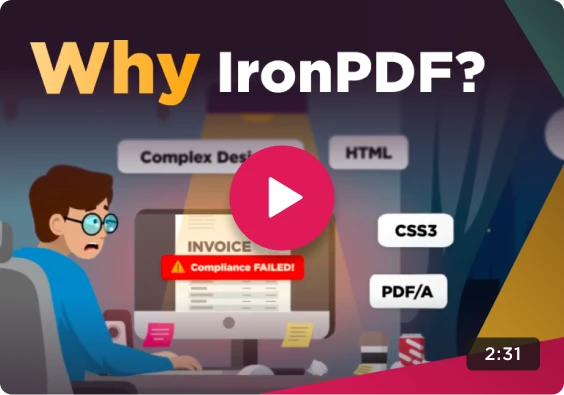 Click to view video about Why IronPDF?