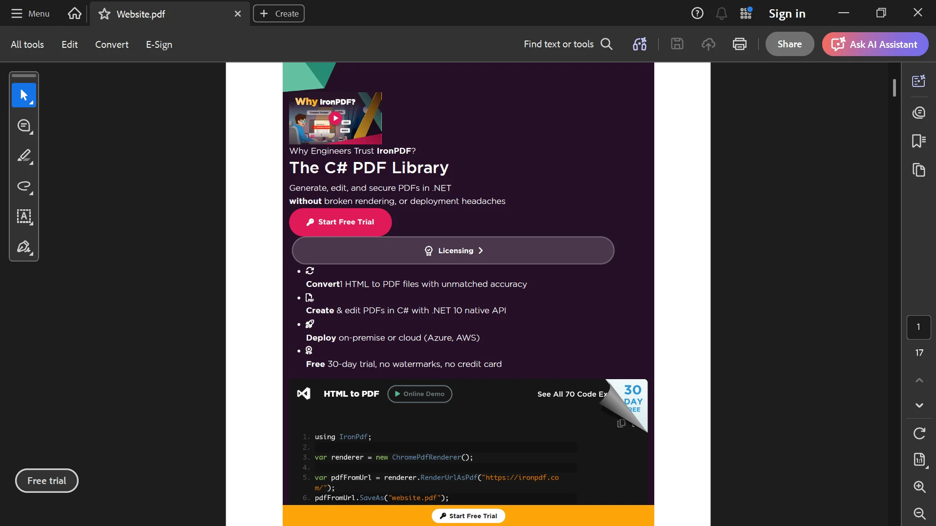 Abcpdf Vs Ironpdf 7 related to Creating PDFs from HTML Rendering Process