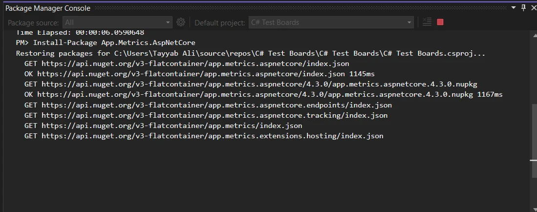 Appmetrics C#（開発者向けの操作方法）：図1 - AppMetrics