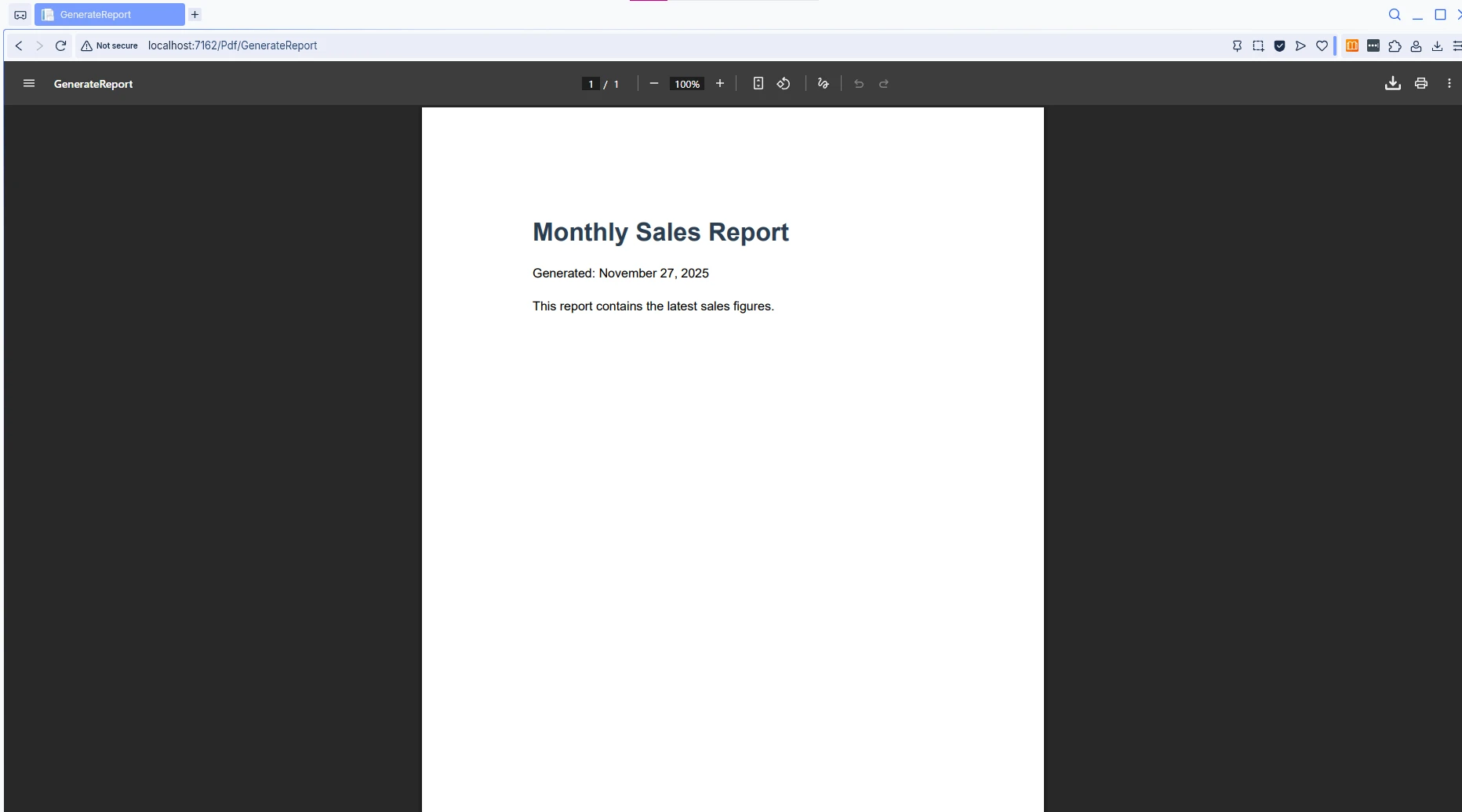 How to Create an ASP.NET Core MVC PdfViewer with IronPDF: Image 2 - Rendering a PDF document from HTML content, then viewing it