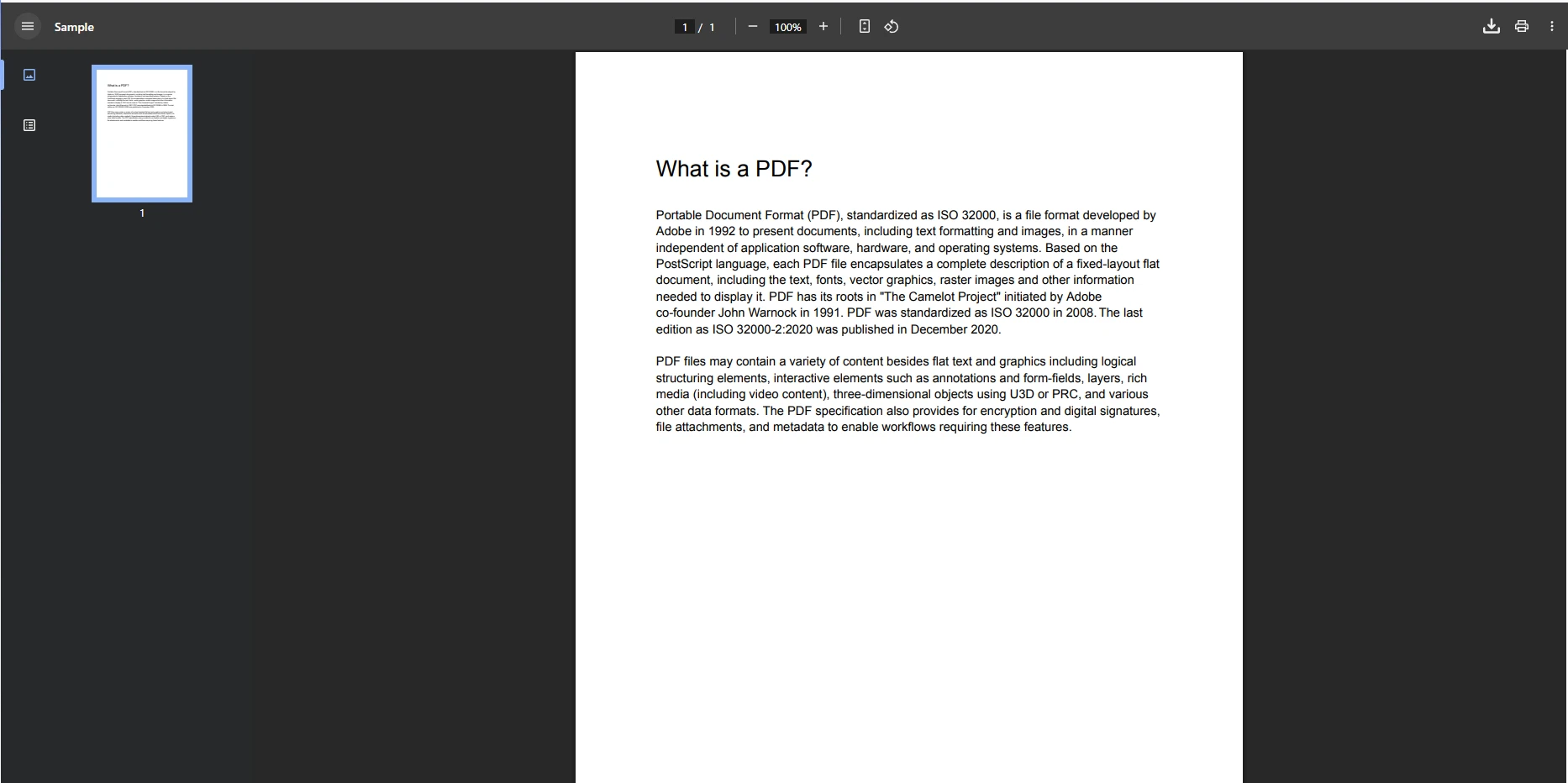 How to Display a PDF from a Database in ASP.NET: Figure 3 - Uploaded PDF being displayed