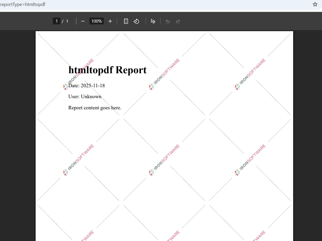 ASP.NET Display PDF in Panel Using IronPDF: Image 5 - HTML to PDF Output