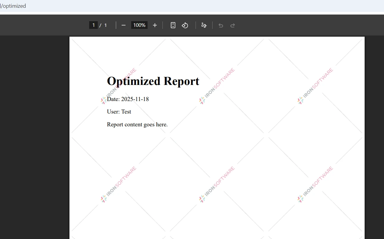 ASP.NET Display PDF in Panel Using IronPDF: Image 8 - Optimized PDF Output