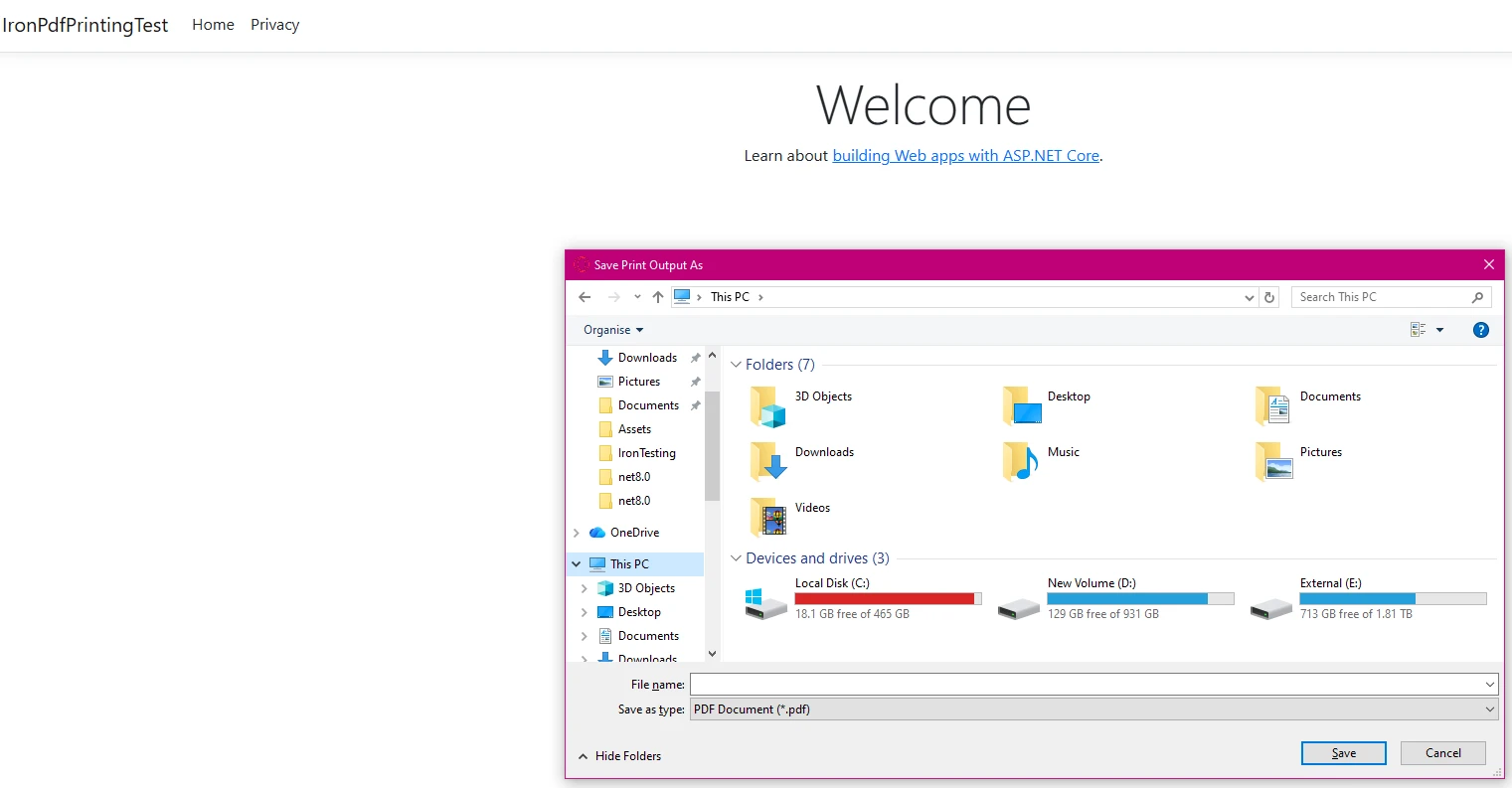 ASP .NET Print PDF Files Programmatically with IronPDF: Image 2 - Printing PDFs with Network printing