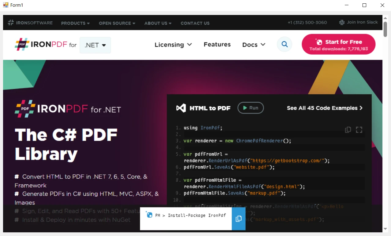 AutoFixture C#（開發者如何使用）：圖3 - IronPDF