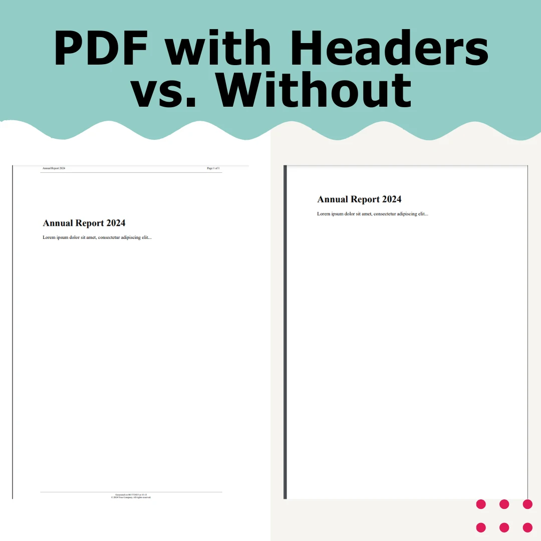 How to Convert HTML to PDF Using Azure and IronPDF: Figure 9 - PDF with Headers vs without headers comparsion