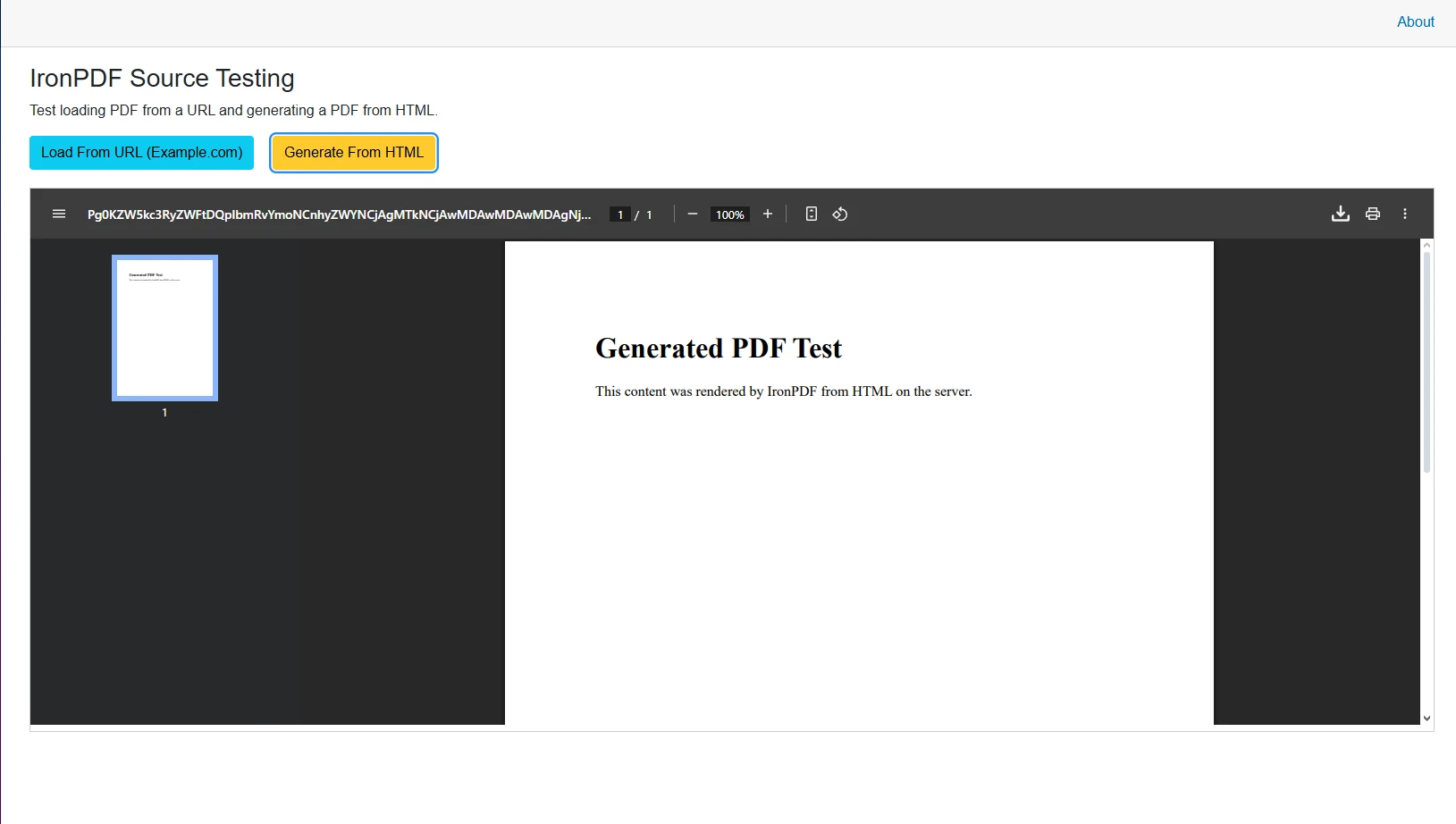 How to Display a PDF in Blazor (Guide): Figure 3 - PDF Generated from HTML and displayed