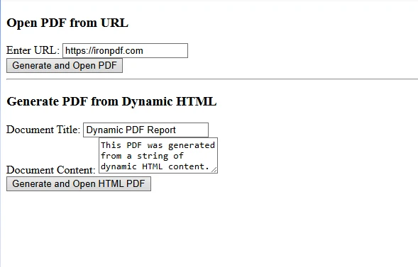 How to Open a PDF in a New Tab in Blazor: Figure 3 - Updated example UI for your Server project