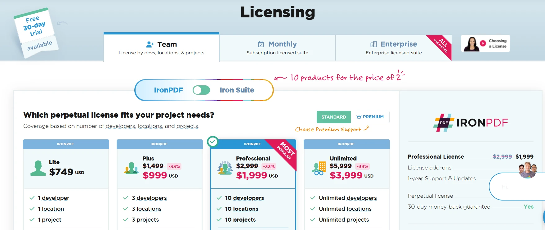 Classic ASP: Generate PDF from HTML Using IronPDF: Image 9 - Licensing