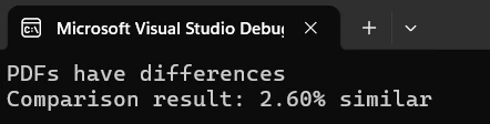 How to Compare Two PDF Files in C#: Figure 6 - Console Output