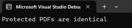 How to Compare Two PDF Files Using C# with IronPDF: Image 11 - Password Protected PDFs Output