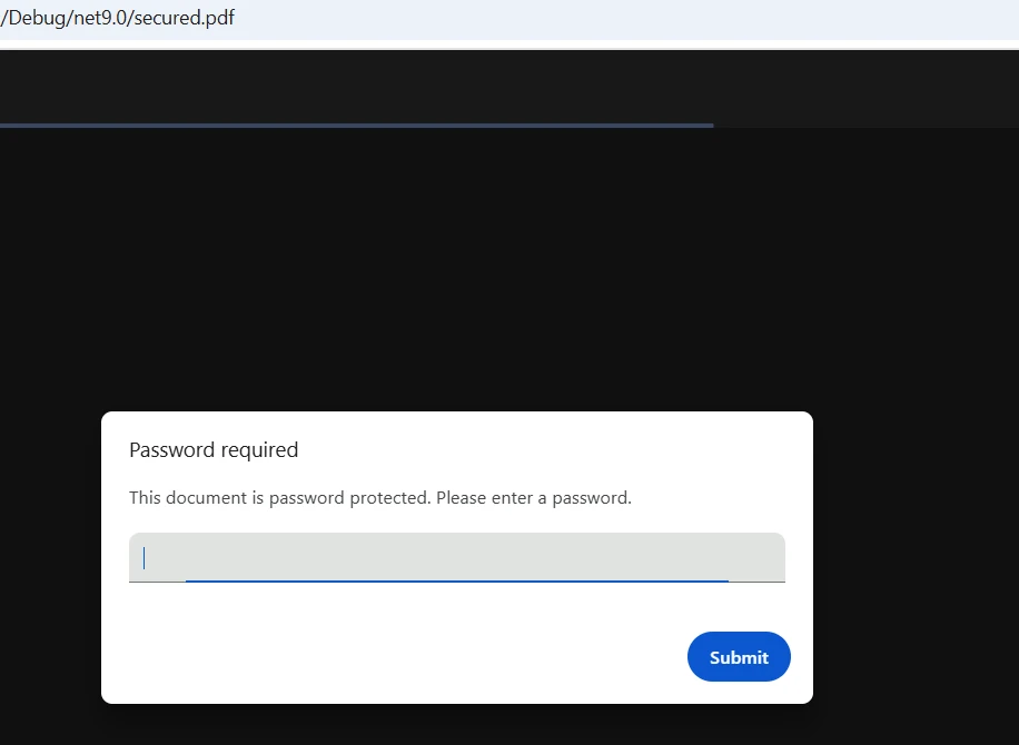 How to Compare Two PDF Files Using C# with IronPDF: Image 9 - Protected PDF 1