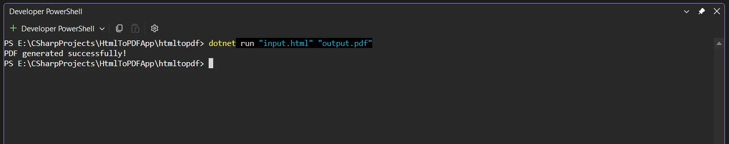 Convert Html To Pdf Csharp Net 10 12 related to 9. Command Line Tool and Console Examples