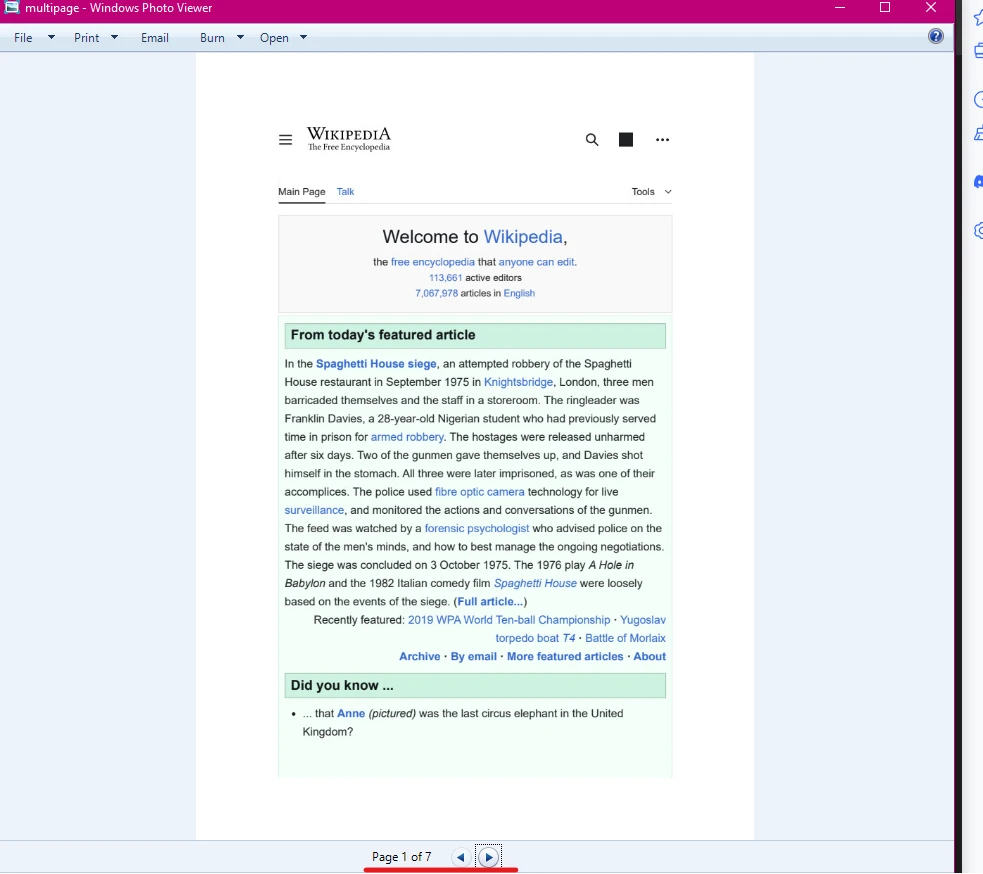 Convert PDF to TIFF VB .NET and C# Guide: Image 4 - TIFF File with all 7 pages of our input PDF