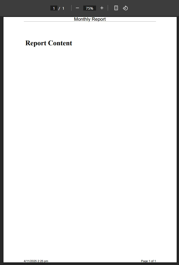 How to Convert Webpage to PDF in ASP.NET using C# and IronPDF: Image 6 - Output PDF with headers and footers