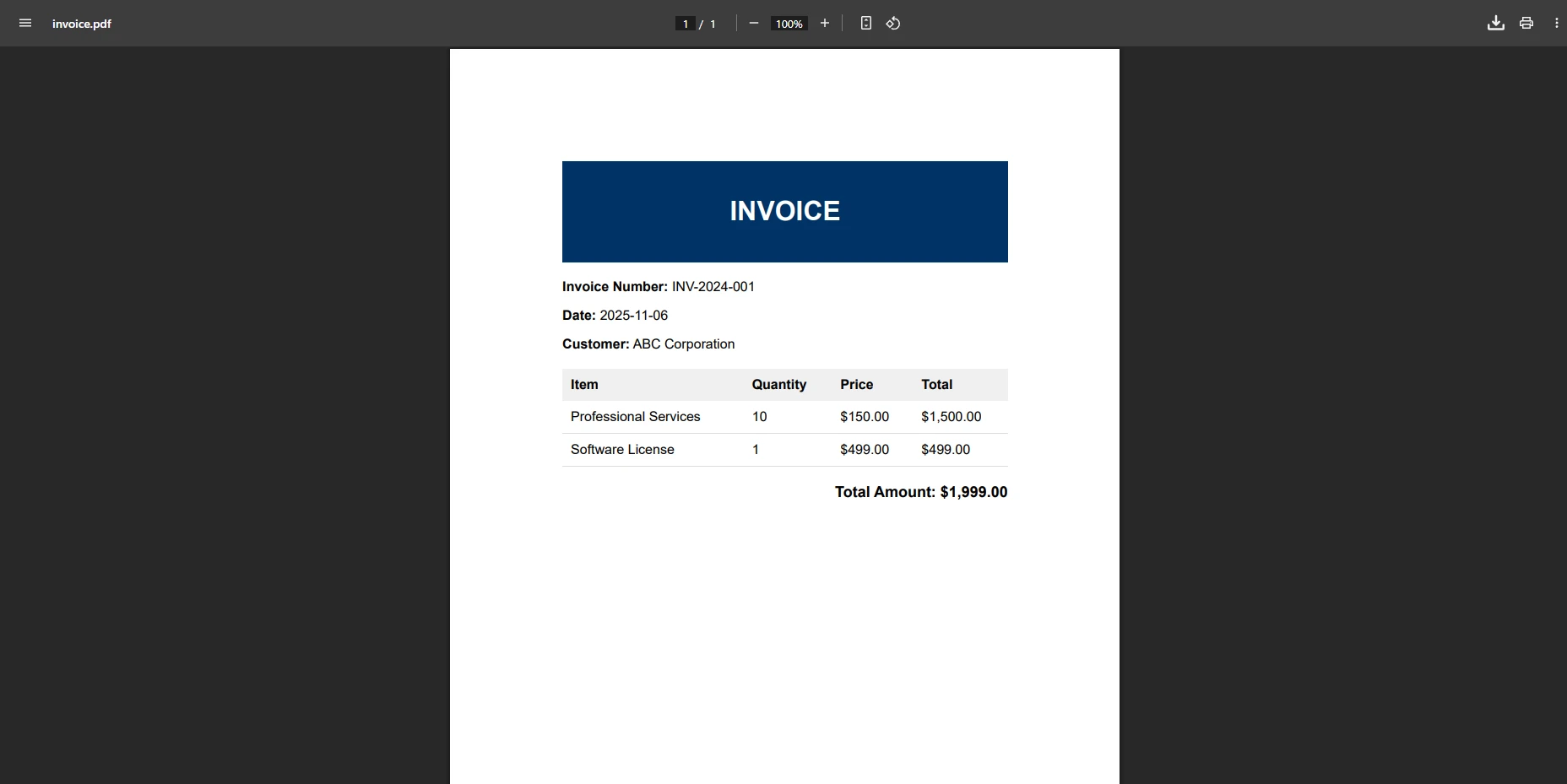 How to Create a PDF in ASP.NET C#: Figure 2 - Complex HTML to PDF output