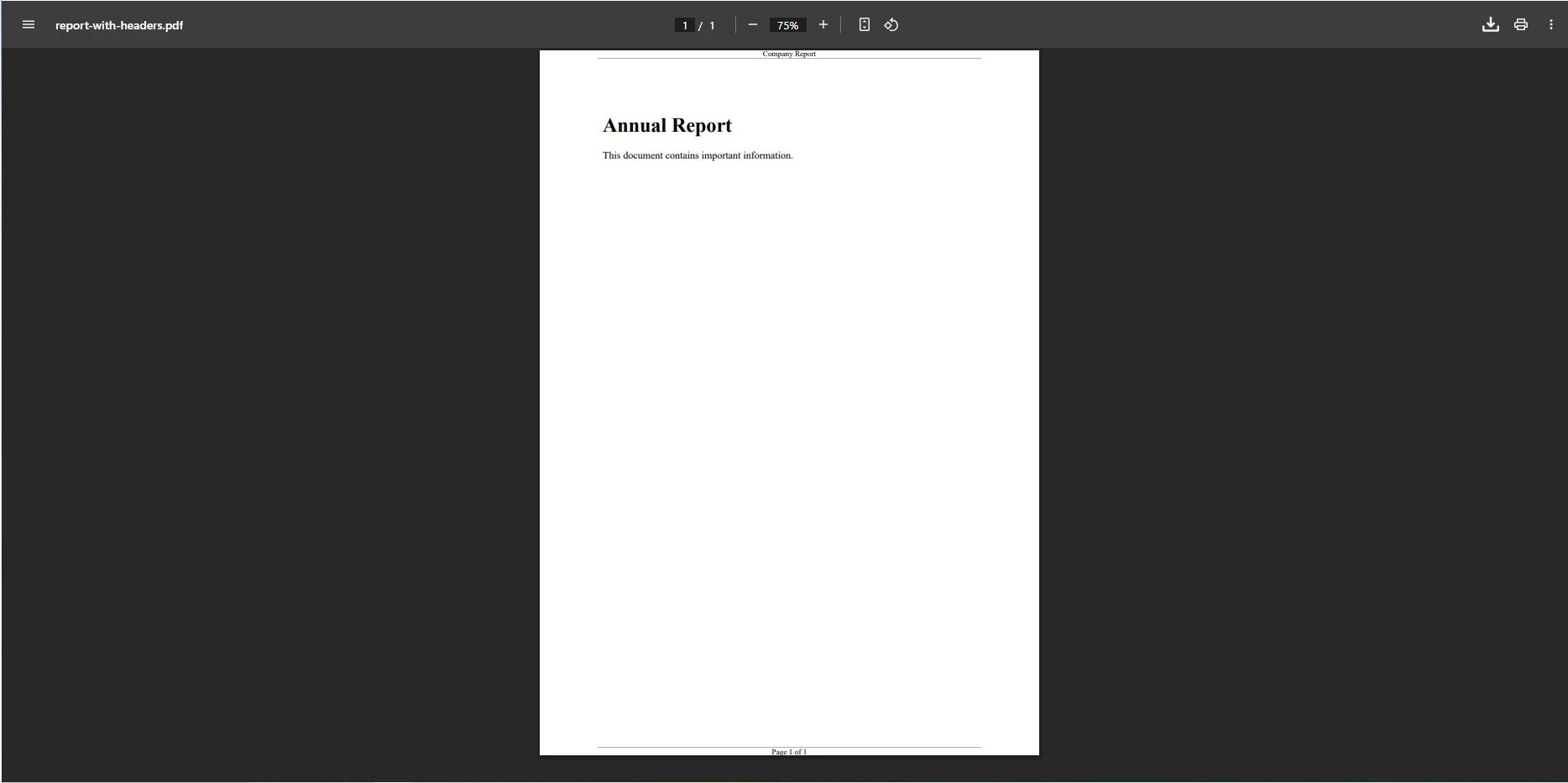 How to Create a PDF in ASP.NET C#: Figure 5 - Generated PDF with headers