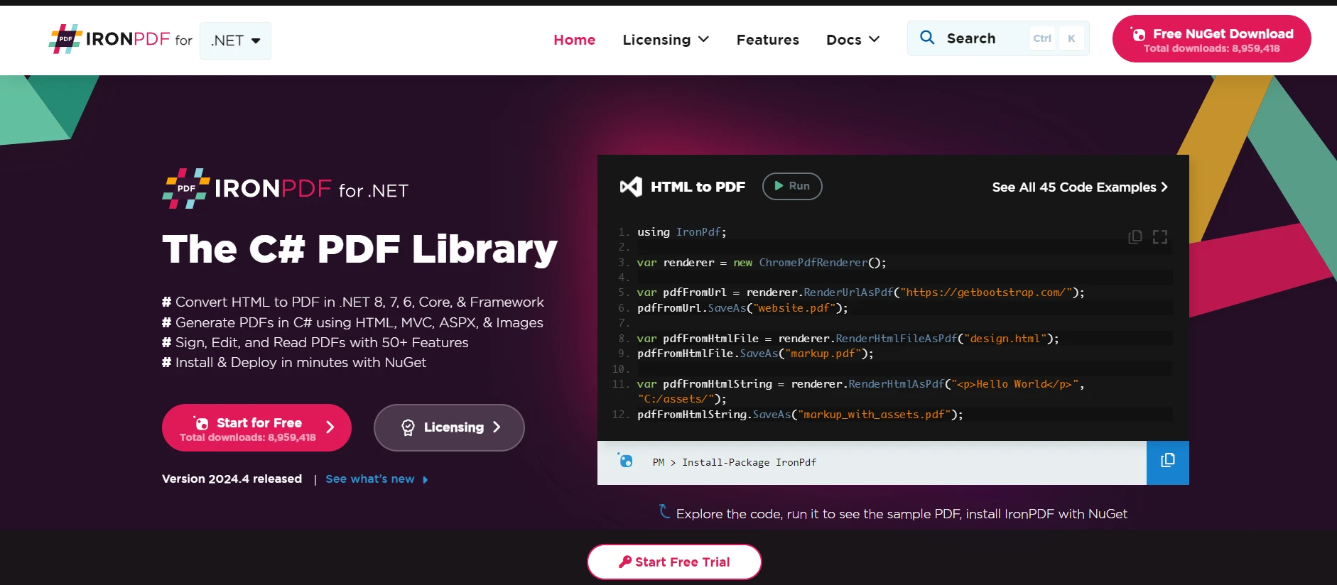 C# Concatenate Strings (How It Works For Developers): Figure 4 - IronPDF for .NET: The C# PDF Library