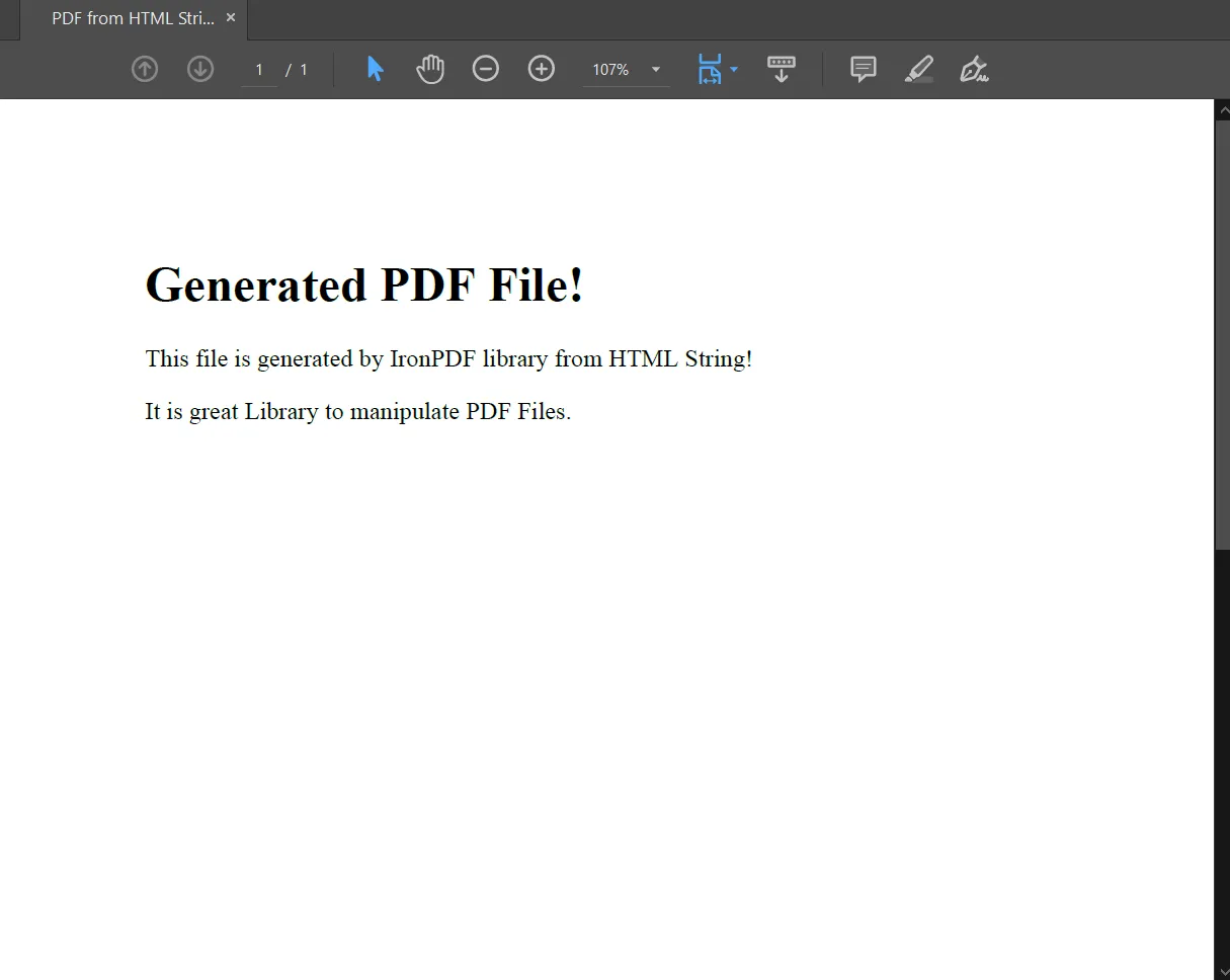 C# Create PDF File Programmatically, Figure 4: PDF file output