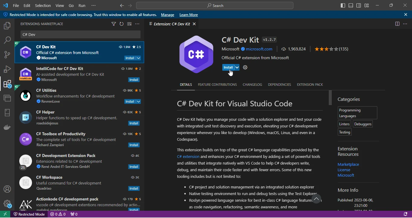 C# Dev Kit VS Code Extension (How It Works For Developers): Figure 1