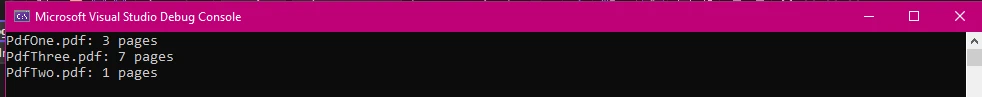 How to Get a PDF Page Count in C#: Figure 5 - Batch processing page count output