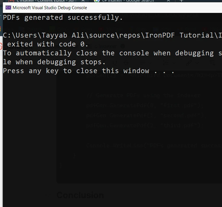 C# Indexers (How It Works For Developers): Figure 2 - Console Output