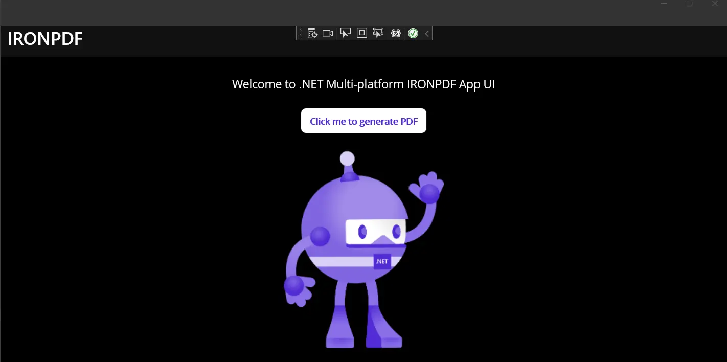 Creating a PDF file in .NET MAUI Using IronPDF, Figure 8: The UI of the MAUI App