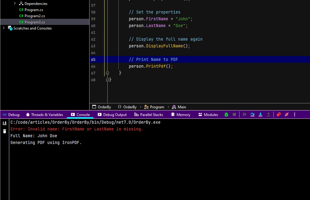 C# Nameof (How It Works For Developers): Figure 3 - Program Output