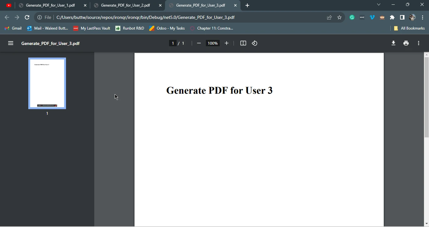 C# Queue (How it Works For Developers): Figure 6 - OUTPUT 3: Generate PDF using IronPDF and C# Queue
