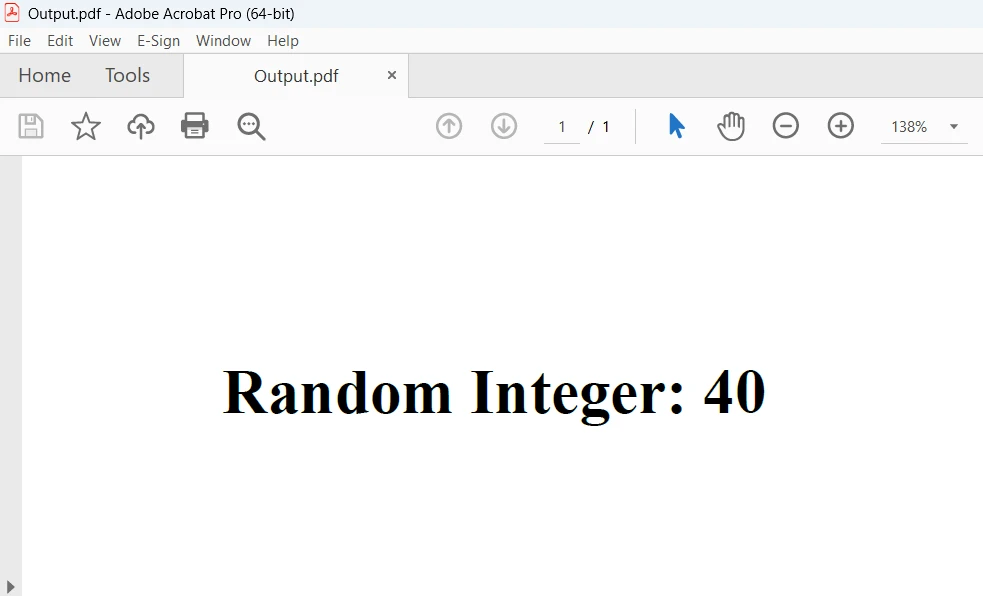 C# Random Int (How It Works For Developers): Figure 3 - Outputted PDF from the previous code