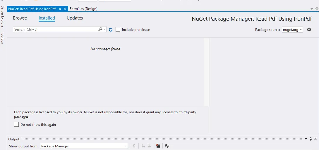 C# Read PDF File: Easy Tutorial, Figure 1: NuGet Package Manager
