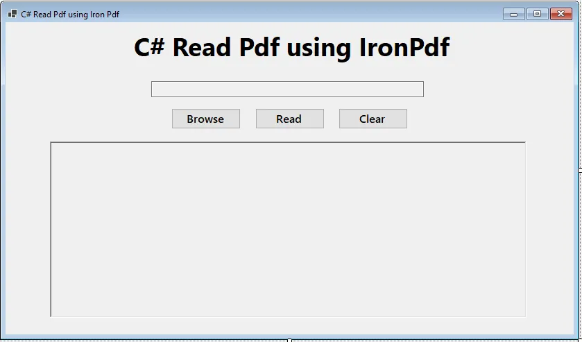 C# Read PDF File: Easy Tutorial, Figure 10: Form1 fulled designed